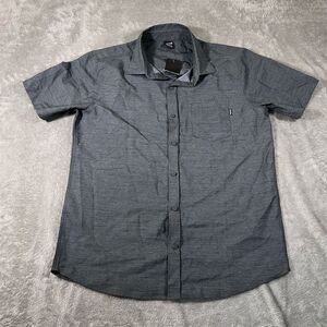 Hurley Boys Short Sleeve Button-Up Shirt Gray Size L Casual NWT‎